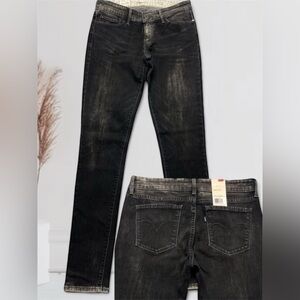 Levi’s Demi Curve ID Women’s Modern Rise Skinny Jeans Sz 28x34 Black Acid Wash